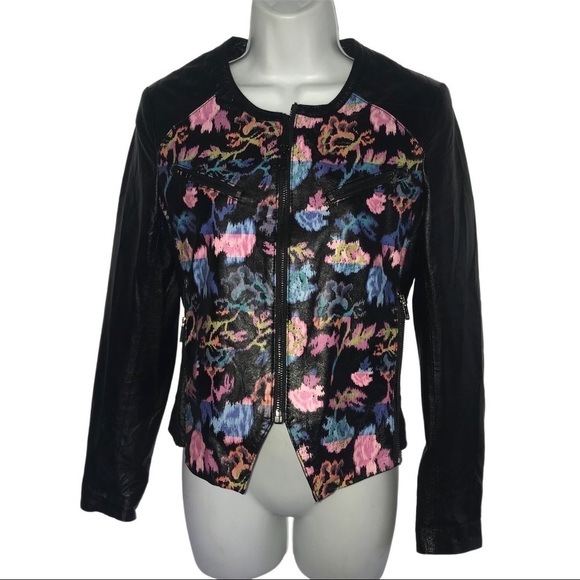 Donna di Eleganza Jackets & Blazers - Donna-di-Eleganza Zip Front Printed Leather Jacket